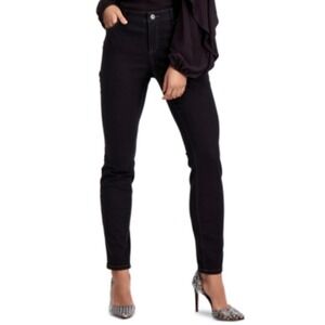 INC International Concepts Jeans Womens 10P Petite Black Madison Skinny Mid Rise